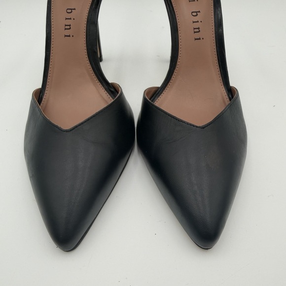 Gianni Bini Jesika Leather Rhinestone Bling Ankle Strap Pumps Black Womens 9.5 - Picture 3 of 10